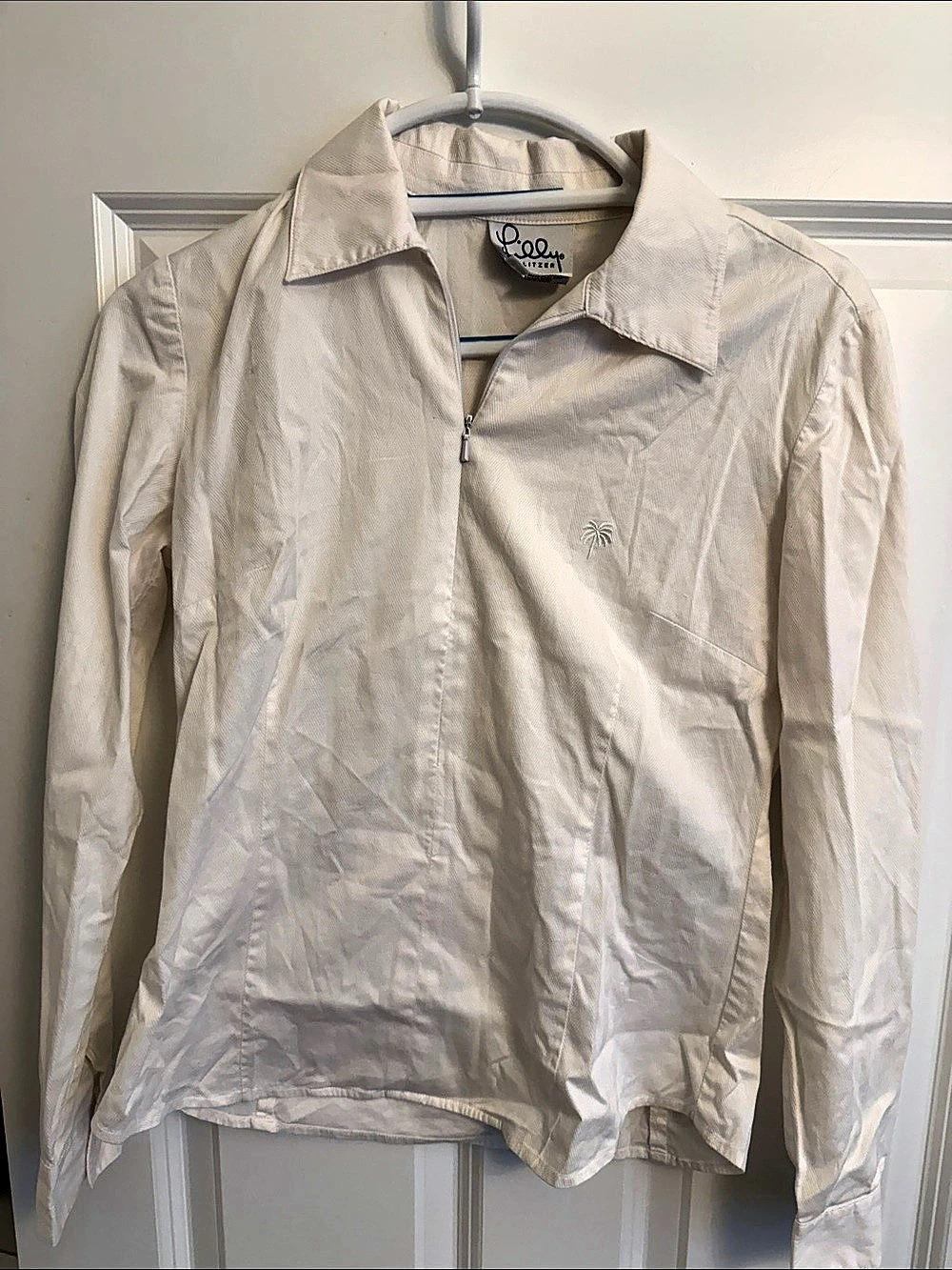 Lilly Pulitzer Women's Zip Front Shirt White Size 4